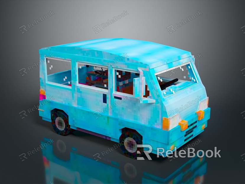 minibus minibus minivan driverless bus bus school bus van box car model