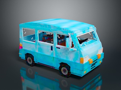 minibus minivan driverless bus school bus van box car model