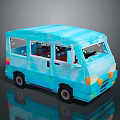minibus minibus minivan driverless bus bus school bus van box car 3d model