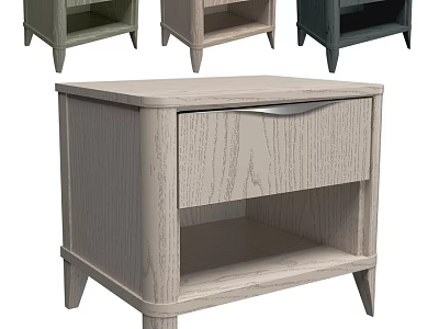 Modern Chest of Drawers with Single Drawer and Open Shelf in Multiple Colors 3d model