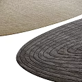 Beige Textured Square Carpet With Wavy Lines For Modern Interior Design 3d model