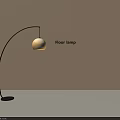 Modern Floor Lamp With Curved Pole And Round Warm Light Shade For Home Decor