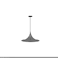Modern Metallic Pendant Light With Sleek Conical Chrome Smooth Surface Design 3d model