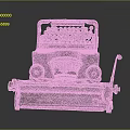 Vintage Mechanical Typewriter With Metal Body Keyboard Levers And Rollers