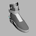 Modern High Top Gray And White Shoes With Strap Detail And White Sole Design