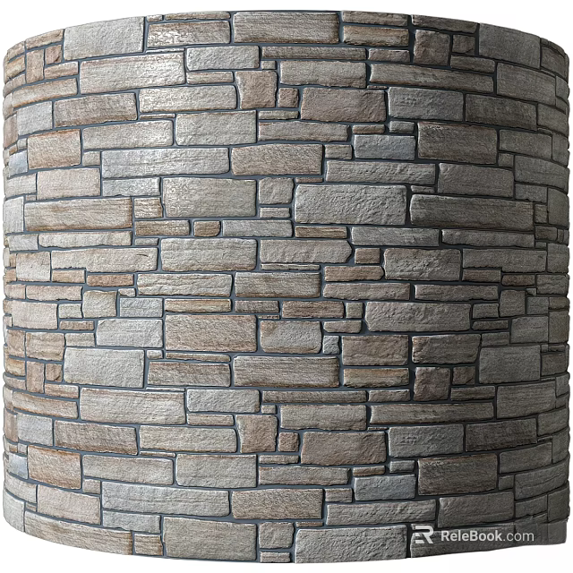 Natural Stone Wall Components With Textured Surface And Varied Brick Patterns 3d model