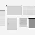 Various Modern Window Blinds With Textured Slats And Light Filtering Features 3d model