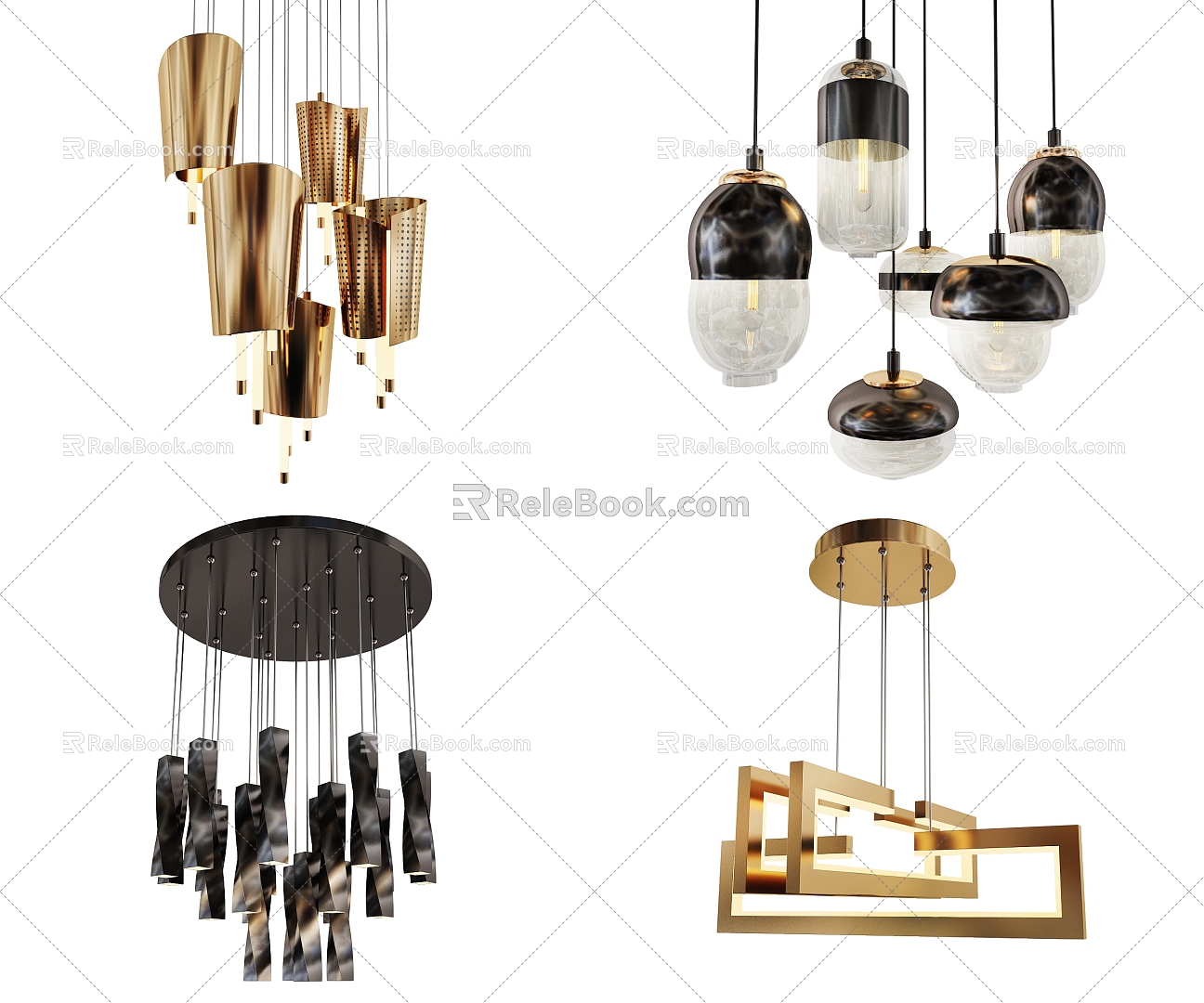 Modern chandelier 3d model