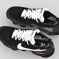 Nike Air Black Running Shoes With White Swoosh Logo Mesh Upper And Air Cushion Sole
