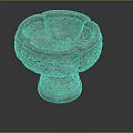 Elegant Stone Decorative Bowl With Intricate Carved Patterns And Pedestal Base