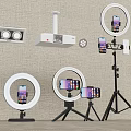 Complete Set Of Live Streaming Equipment With Ring Lights Projector Phone Holders And Tripods