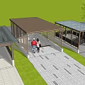 Various Civil Air Defense Entrance Designs With Canopies Paved Walkways And Green Lawns