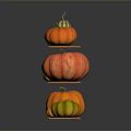 Various Colorful Pumpkins with Different Shapes Displayed on Three Tiered Wooden Shelves