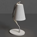 Modern Table Lamp With White Shade Geometric Metal Frame And Round Base