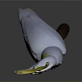 White Cockatoo With Yellow Crest Standing On Brown Branch Against Gray Background