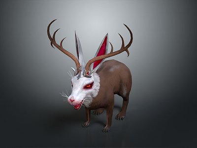 Irish Moose Big Horned Deer Irish Deer Sika Deer Elk Antlers Cartoon Sika Deer 3d model