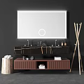 Modern sink bathroom counter basin combination 3d model
