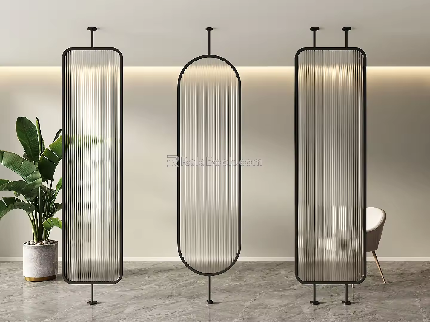 partition glass partition glass screen changhong glass partition screen partition 3d model