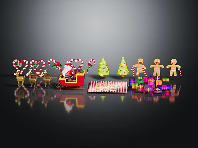 Festive Santa Claus Costume And Christmas Themed Apparel With Holiday Decorations 3d model