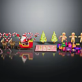 Festive Santa Claus Costume And Christmas Themed Apparel With Holiday Decorations