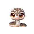 Cute Cartoon Snake Toy With Big Orange Eyes And Brown White Pattern