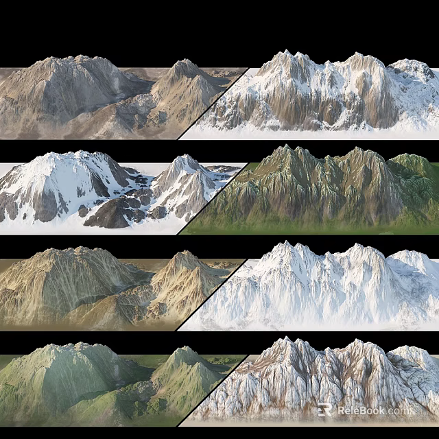 Natural Garden Landscape Featuring Mountain Scenery Greenery And Seasonal Views 3d model 