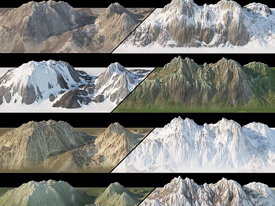 Natural Garden Landscape Featuring Mountain Scenery Greenery And Seasonal Views 3d model