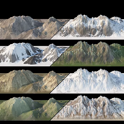 Natural Garden Landscape Featuring Mountain Scenery Greenery And Seasonal Views 3d model