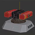 Red And Gray Device Model With Number 2 And Antenna On Base 3d model