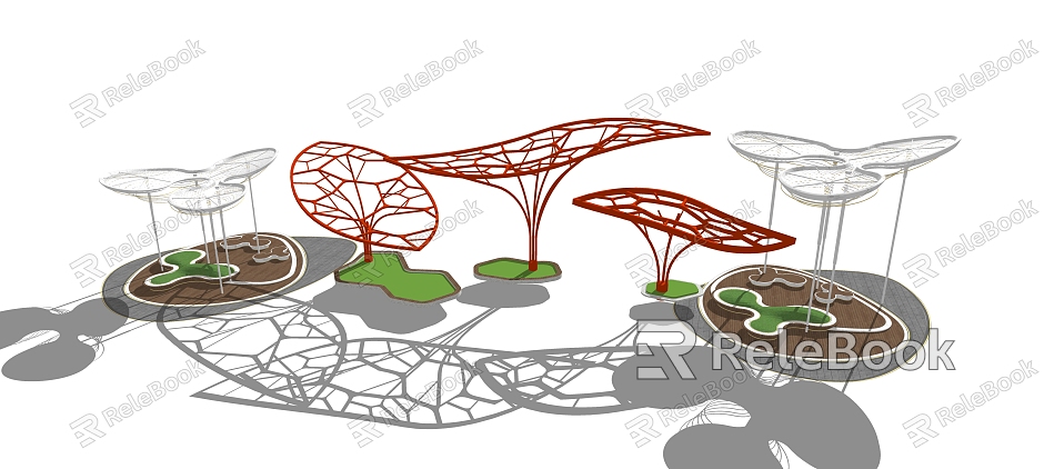 Modern Pavilion Park creative architectural sketch model