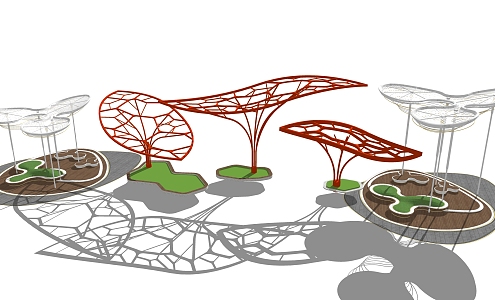 Modern Pavilion Park creative architectural sketch 3d model