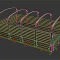 Green Cargo Cart With Wooden Slats And Metal Handles For Transport