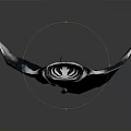 Black and White Manta Ray With Large Wings Swimming In Ocean Water