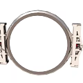 Circular Metal Ring Fixture With White Mounting Brackets And Secure Support Structure