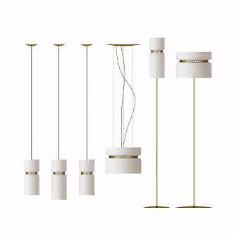 Light Luxury Lamps Combination Chandelier Floor Lamp Combination 3d model