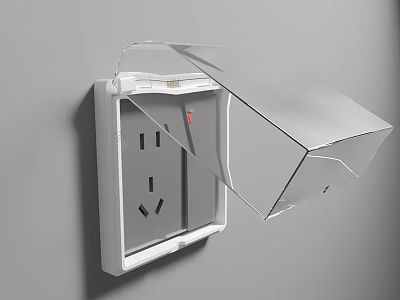 Electrical Switch Panel With Transparent Protective Cover Securely Mounted On Wall 3d model