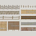 Various Rustic and Modern Fence Styles with Bamboo Wooden Mesh and Lights
