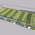 Intercontinental Football Stadium Design With Green Grass Pitch And Goalposts