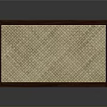 Dark Wooden Frame Serving Tray With Light Woven Surface For Home Decor And Daily Use