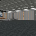 Modern Conference Room Interior With Arranged Black Office Chairs And Meeting Wall