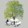 Modern tree pool tree pool stool 3d model