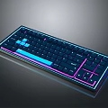 Modern Computer Keyboard With RGB Backlit Illuminated Keys And Sleek Design 3d model