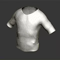 Gray T-shirt 3D Model With Textured Fabric And Short Sleeves Design