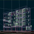 Modern Red Brick Multi Story Residential Building With Balconies And Ground Floor Garages