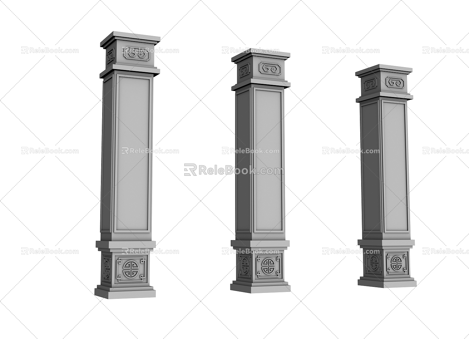 Chinese Column Roman Column 3d model