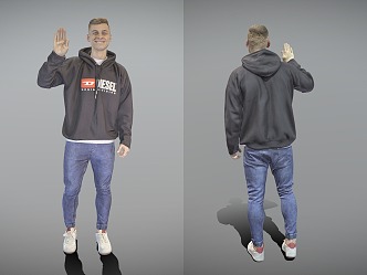 handsome boy sunshine boy european and american men 3d model