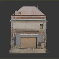European Style Multi Story Building Model With Pink Roof Yellow Walls And Chimney