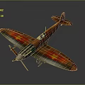 Orange Propeller Passenger Airplane Featuring Red Stars on Wings and Vintage Design