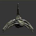 Detailed Limb Organ Structure With Metallic Spikes And Green Patina Design