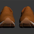Orange Leather Slip On Casual Shoes With White Sole And Sleek Design